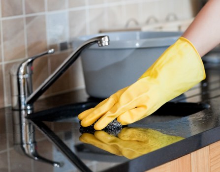 Professional home cleaners in a Westminster apartment building