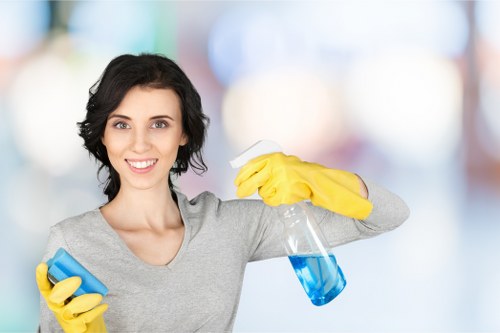 Cleaner preparing a Westminster rental flat for tenancy handover