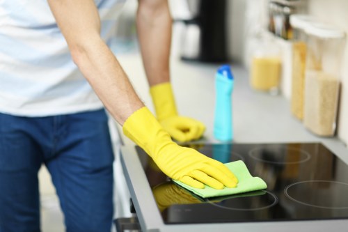 Cleaning dust and debris from a Westminster flat after construction work