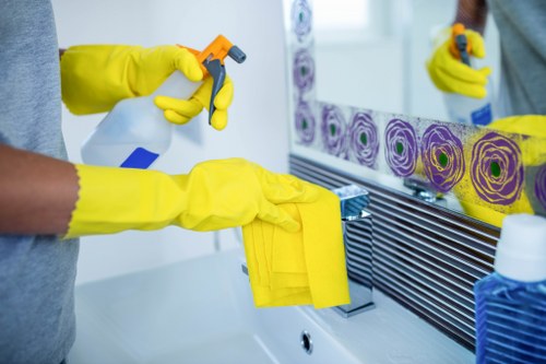 Local cleaners working in a Westminster apartment building