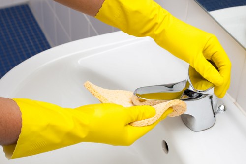 Local carpet cleaner treating stains in a Westminster apartment